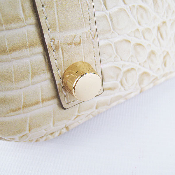 Replica Hermes Birkin 30CM Crocodile Head Veins Bag Cream 6088 On Sale - Click Image to Close